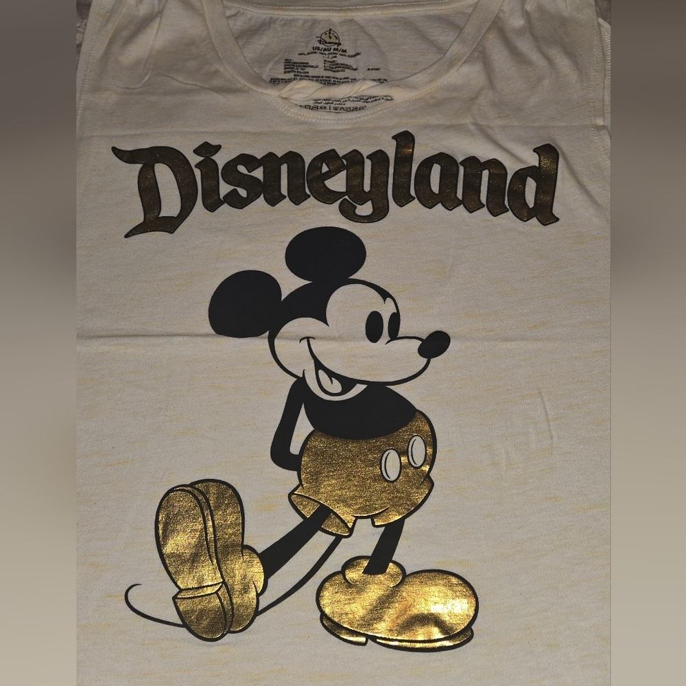 Disney Gold and Tan Mickey Mouse Tank Top B1 - Picture 3 of 7